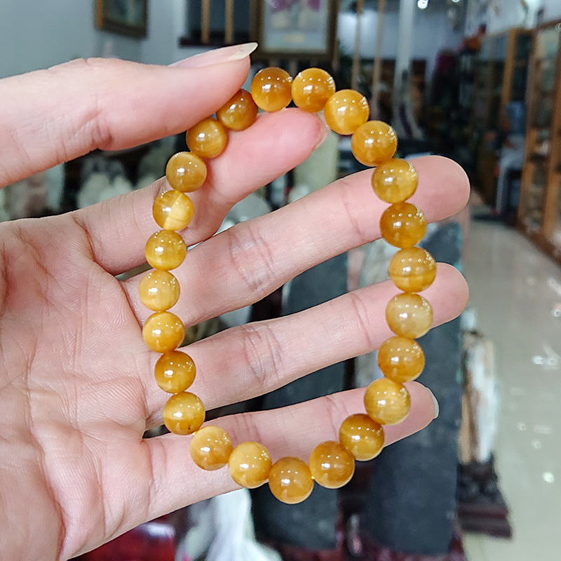 Vòng tay thạch anh mắt hổ 8mm