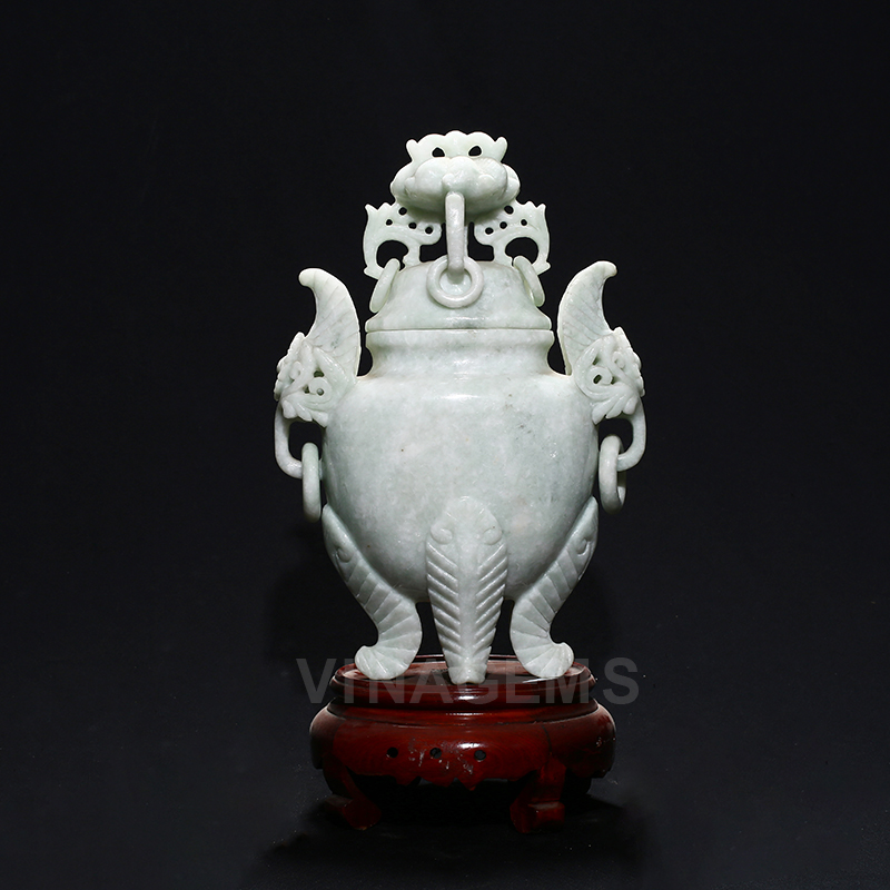 Lư hương ngọc cẩm thạch (jadeite)